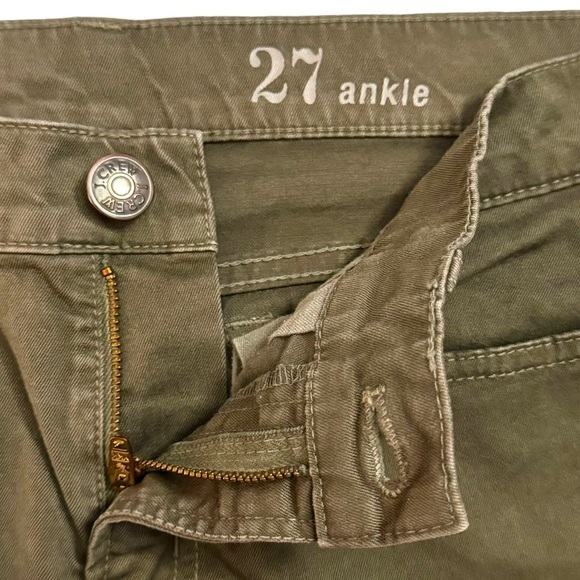 J. Crew Ankle Jeans Olive Cropped Vertical Contrasting Red and White Stripes 27 - Picture 4 of 16